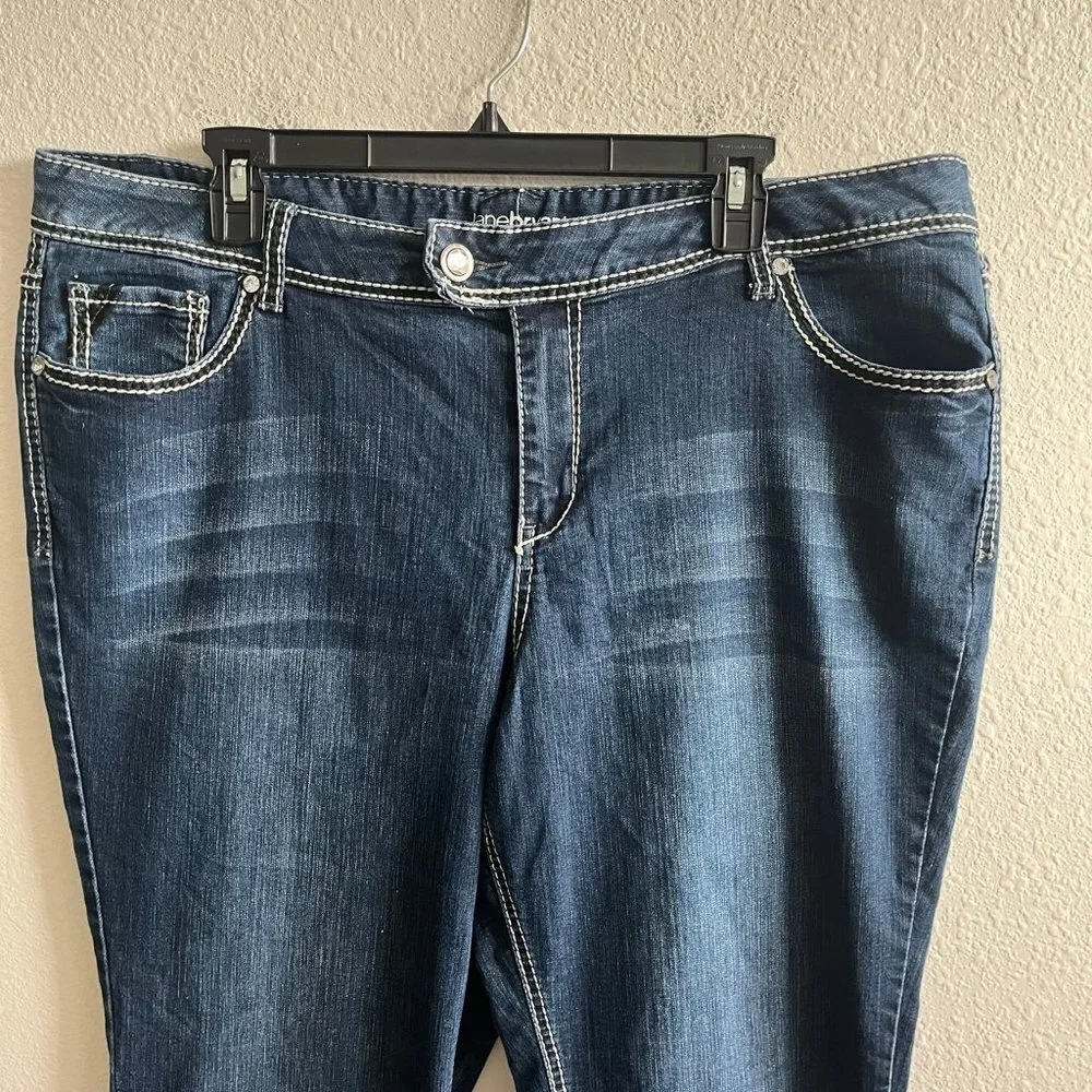 Lane Bryant Women's Dark Wash Stitch Boot Cut Jeans Size 20 Style 015001-12